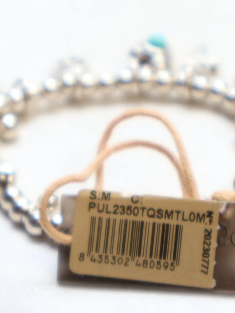 Uno de 50 Silver Tone Worship Turquoise Stretch Bracelet $80 - Picture 4 of 4